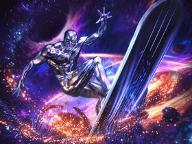 Silver Surfer Deluxe Marvel Comics Infinity Gauntlet Diorama Art 1/10 Scale Statue by Iron Studios