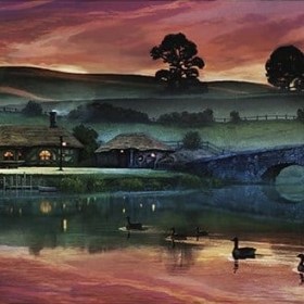 Return to the Green Dragon Inn (Gus Hunter) Lord of the Rings Art Print by Weta
