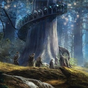 Lothlorien (Gus Hunter) Lord of the Rings Art Print by Weta