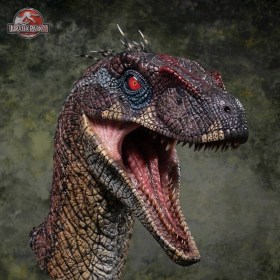 Male Alpha Velociraptor Blood Knight Jurassic Park III Life Size Bust by ECC