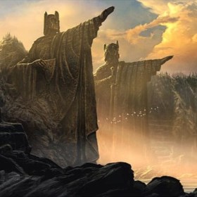 The Argonath Pillars of the Kings Lord of the Rings Art Print by Weta Workshop