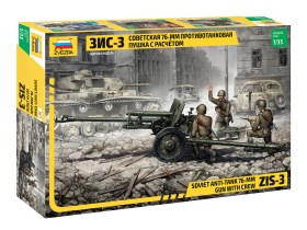 Soviet anti-tank 76-mm gun with crew ZIS-3 by Zvezda