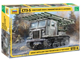 Soviet artillery tractor with BM-13 "Katyusha" STZ-5 by Zvezda