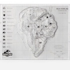 Topographic Map Isla Nublar Jurassic Park by ECC