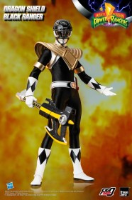 Dragon Shield Black Ranger Mighty Morphin Power Rangers FigZero 1/6 Action Figure by ThreeZero