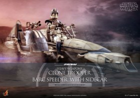 Heavy Weapons Clone Trooper & BARC Speeder with Sidecar Star Wars The Clone Wars 1/6 Action Figure by Hot Toys