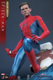 Spider-Man (New Red and Blue Suit) (Deluxe Version) Spider-Man No Way Home Movie Masterpiece 1/6 Action Figure by Hot Toys