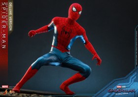 Spider-Man (New Red and Blue Suit) (Deluxe Version) Spider-Man No Way Home Movie Masterpiece 1/6 Action Figure by Hot Toys