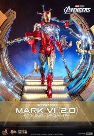 Iron Man Mark VI (2.0) with Suit-Up Gantry Marvel's The Avengers Movie Masterpiece Diecast 1/6 Action Figure by Hot Toys