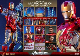 Iron Man Mark VI (2.0) with Suit-Up Gantry Marvel's The Avengers Movie Masterpiece Diecast 1/6 Action Figure by Hot Toys