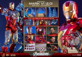 Iron Man Mark VI (2.0) with Suit-Up Gantry Marvel's The Avengers Movie Masterpiece Diecast 1/6 Action Figure by Hot Toys