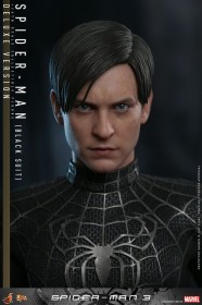 Spider-Man (Black Suit) Deluxe Version Spider-Man 3 Movie Masterpiece 1/6 Action Figure by Hot Toys