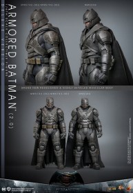 Armored Batman 2.0 Deluxe Batman v Superman Dawn of Justice Movie Masterpiece 1/6 Action Figure by Hot Toys