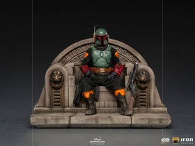 Boba Fett on Throne Star Wars The Mandalorian Deluxe Art 1/10 Scale Statue by Iron Studios