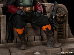 Boba Fett on Throne Star Wars The Mandalorian Deluxe Art 1/10 Scale Statue by Iron Studios