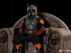 Boba Fett on Throne Star Wars The Mandalorian Deluxe Art 1/10 Scale Statue by Iron Studios