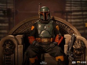 Boba Fett on Throne Star Wars The Mandalorian Deluxe Art 1/10 Scale Statue by Iron Studios