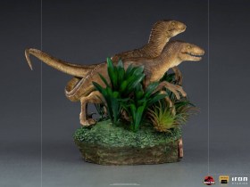 Just The Two Raptors Jurassic Park Deluxe Art 1/10 Scale Statue by Iron Studios