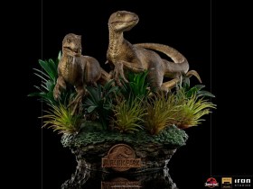 Just The Two Raptors Jurassic Park Deluxe Art 1/10 Scale Statue by Iron Studios