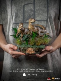 Just The Two Raptors Jurassic Park Deluxe Art 1/10 Scale Statue by Iron Studios