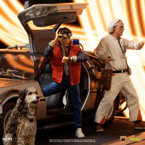 DeLorean Full Set Back to the Future Art 1/10 Scale Statue by Iron Studios