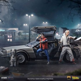 DeLorean Full Set Back to the Future Art 1/10 Scale Statue by Iron Studios
