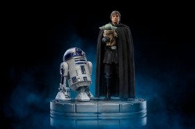 Luke Skywalker and Grogu Star Wars The Mandalorian Art 1/10 Scale Statue by Iron Studios