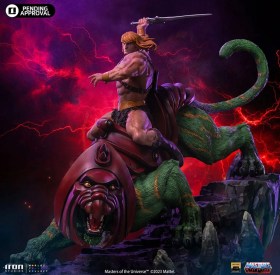 He-man and Battle Cat Deluxe Masters of the Universe Art 1/10 Scale Statue by Iron Studios