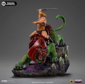 He-man and Battle Cat Deluxe Masters of the Universe Art 1/10 Scale Statue by Iron Studios