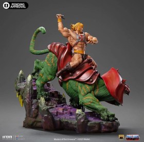 He-man and Battle Cat Deluxe Masters of the Universe Art 1/10 Scale Statue by Iron Studios