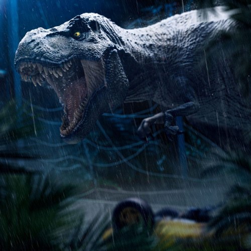T-Rex Attack Jurassic Park Icons Statue by Iron Studios