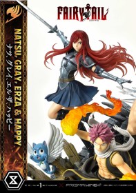 Natsu, Gray, Erza, Happy Deluxe Version Fairy Tail PVC 1/7 Statue by Prime 1 Studio