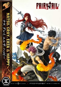 Natsu, Gray, Erza, Happy Deluxe Version Fairy Tail PVC 1/7 Statue by Prime 1 Studio