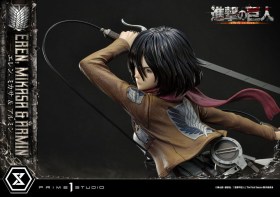 Eren, Mikasa, & Armin Attack on Titan Ultimate Premium Masterline Statue by Prime 1 Studio