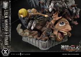 Eren, Mikasa, & Armin Attack on Titan Ultimate Premium Masterline Statue by Prime 1 Studio