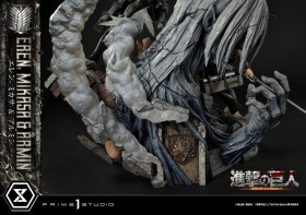 Eren, Mikasa, & Armin Attack on Titan Ultimate Premium Masterline Statue by Prime 1 Studio