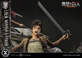 Eren, Mikasa, & Armin Attack on Titan Ultimate Premium Masterline Statue by Prime 1 Studio