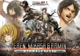 Eren, Mikasa, & Armin Deluxe Bonus Version Attack on Titan Ultimate Premium Masterline Statue by Prime 1 Studio