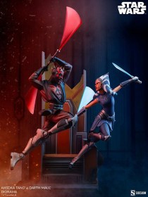 Ahsoka Tano vs Darth Maul Star Wars The Clone Wars Diorama by Sideshow Collectibles