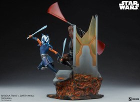 Ahsoka Tano vs Darth Maul Star Wars The Clone Wars Diorama by Sideshow Collectibles