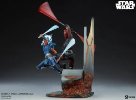 Ahsoka Tano vs Darth Maul Star Wars The Clone Wars Diorama by Sideshow Collectibles