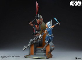 Ahsoka Tano vs Darth Maul Star Wars The Clone Wars Diorama by Sideshow Collectibles