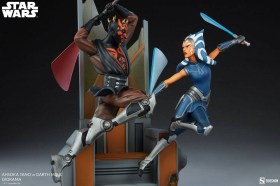 Ahsoka Tano vs Darth Maul Star Wars The Clone Wars Diorama by Sideshow Collectibles