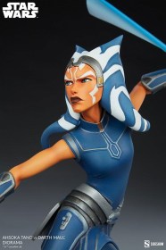 Ahsoka Tano vs Darth Maul Star Wars The Clone Wars Diorama by Sideshow Collectibles