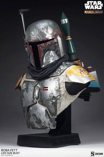 Boba Fett Star Wars The Mandalorian Life-Size Bust by Sideshow Collectibles